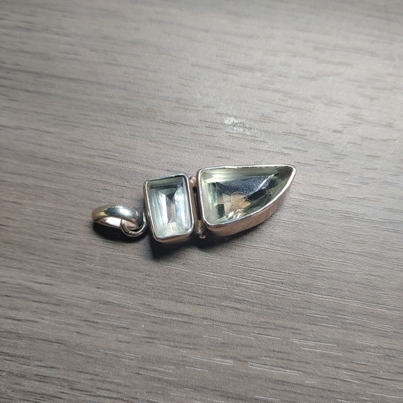 Prasiolite and Blue Topaz pendant - Picture 1 of 4